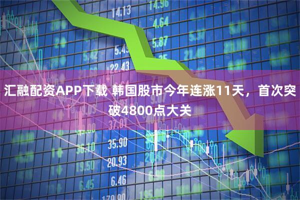 汇融配资APP下载 韩国股市今年连涨11天，首次突破4800点大关