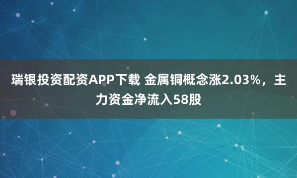 瑞银投资配资APP下载 金属铜概念涨2.03%，主力资金净流入58股